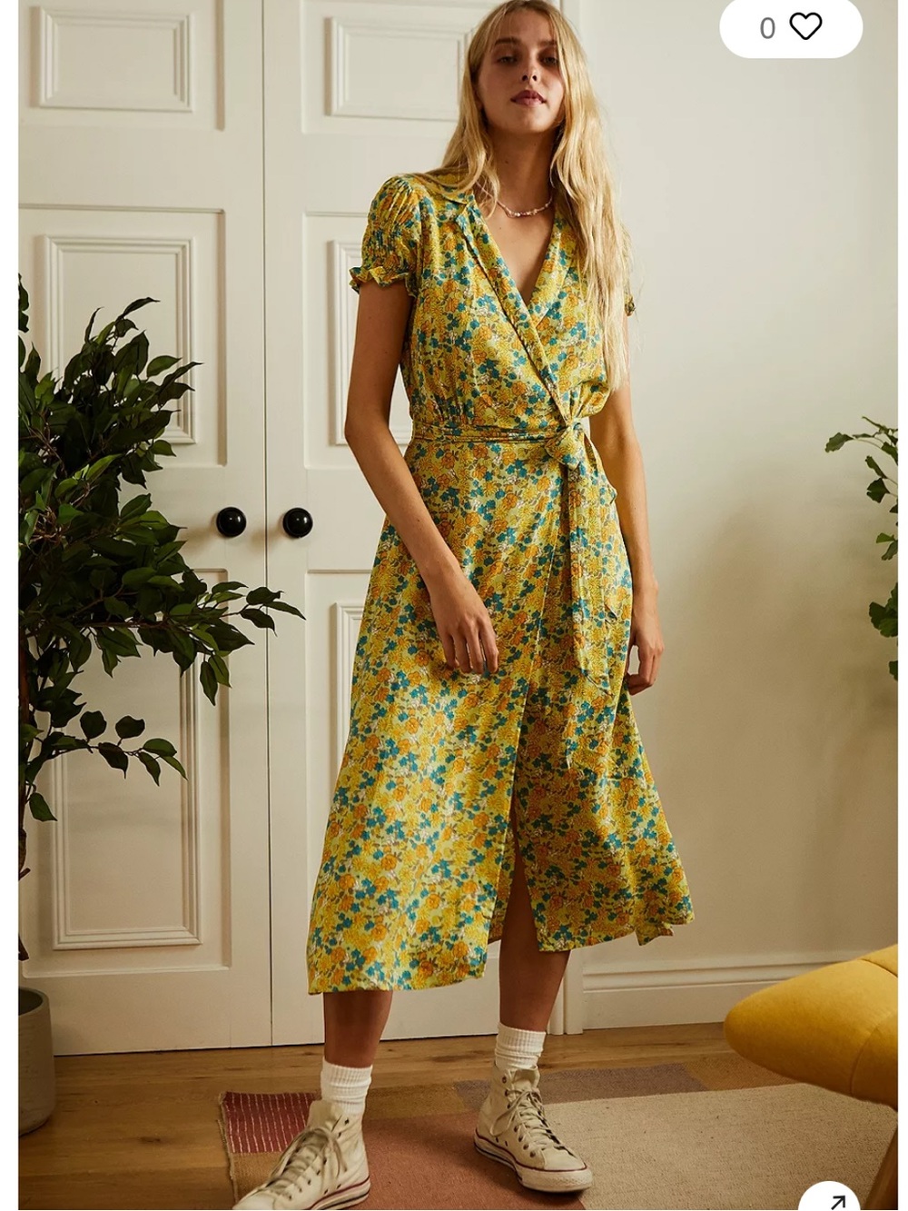 NWT retail $79 size M #UrbanOutfitters. “UO Spring Day Wrap Midi Dress”.